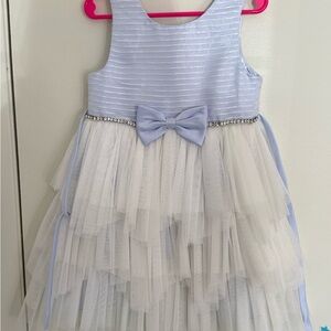 American Princess Blue and White Ruffled Tiered Sundress
